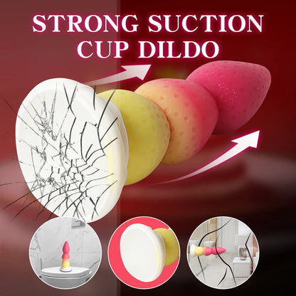 Strawberry Silicone Dildo and Plug — Sculptural 19cm