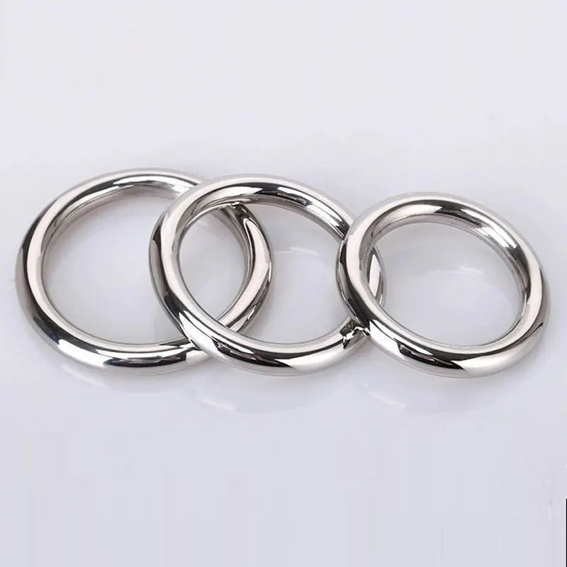 3Sizes Stainless Steel Metal Men'S Cock Ring Adult Sex Scrotum Binding Ejaculation Delay Device Glans Erection Sperm Locking Rin