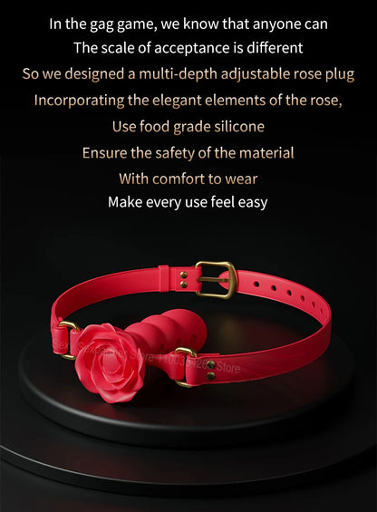 Silicone Open Mouth Gag with Adjustable Strap