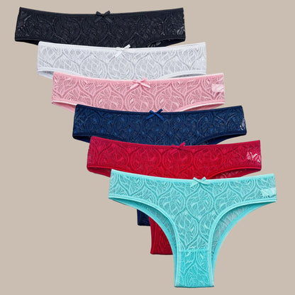 5 Pcs/Set Female Bikini Underwear Lace Briefs Women Transparent Panties Ladies Lingerie