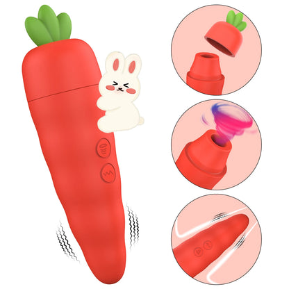Carrot Rabbit Vibrator — Dual Suction and G-Spot