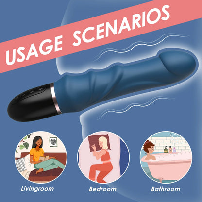 Powerful Silicone Thrusting Dildo Vibrator