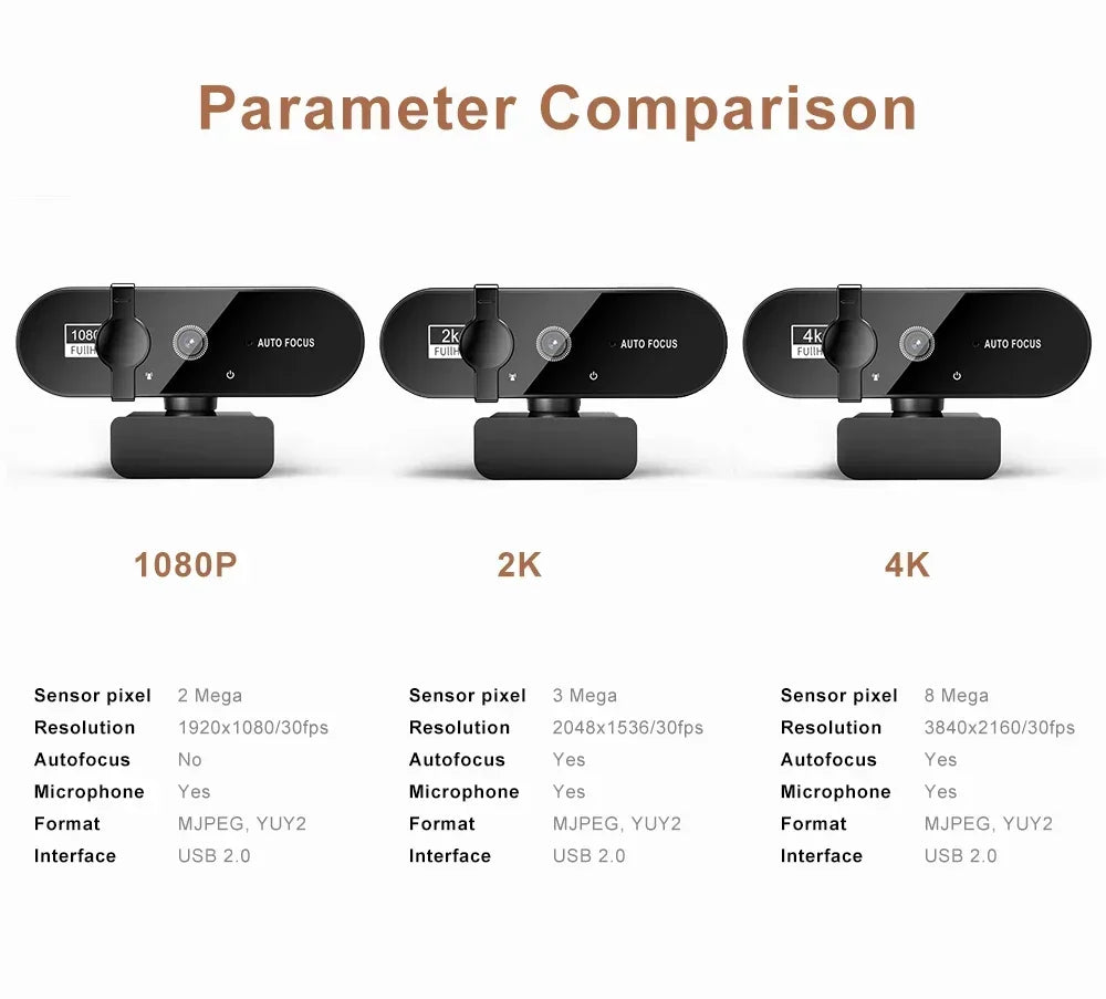 4K Webcamn With Mic & Auto Focus
