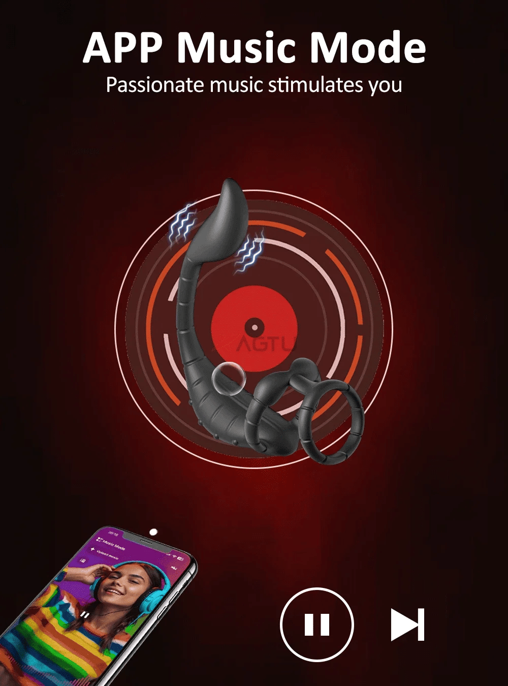 App Control Plug with Vibrating Ring