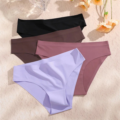 6Pcs/Set Sexy Traceless Panties For Women Seamless Low Waist Breathable Briefs High Elastic Solid Color Lingerie Cozy Underpants