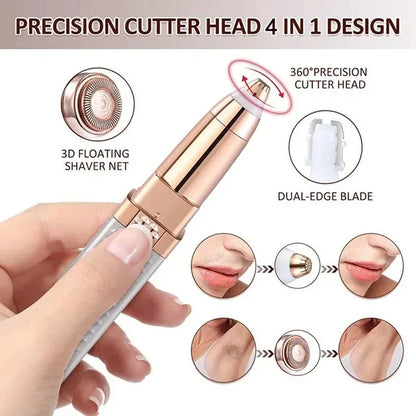 4 In 1 Electric Eyebrow Trimmer USB Mini Body Eye Facial Hair Removal Portable Women Painless Razor Body Hair Removal Epilator