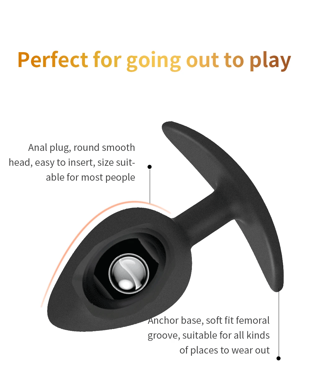 Rolling Bead Anal Plug Wearable Silicone Butt Plug Stimulation Anus Masturbator G-Spot Massage Dildo BDSM Sex Toys for Man Women