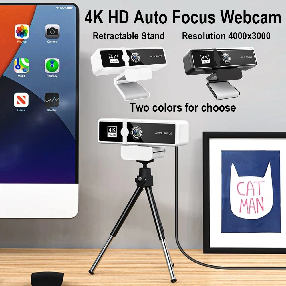 HD 4K Webcam with Autofocus