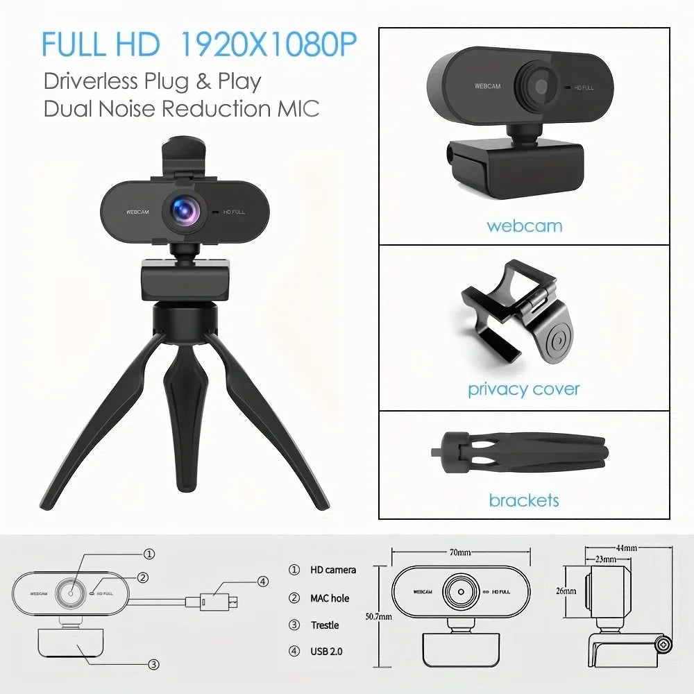 1080P Plug & Play Webcam with Mic