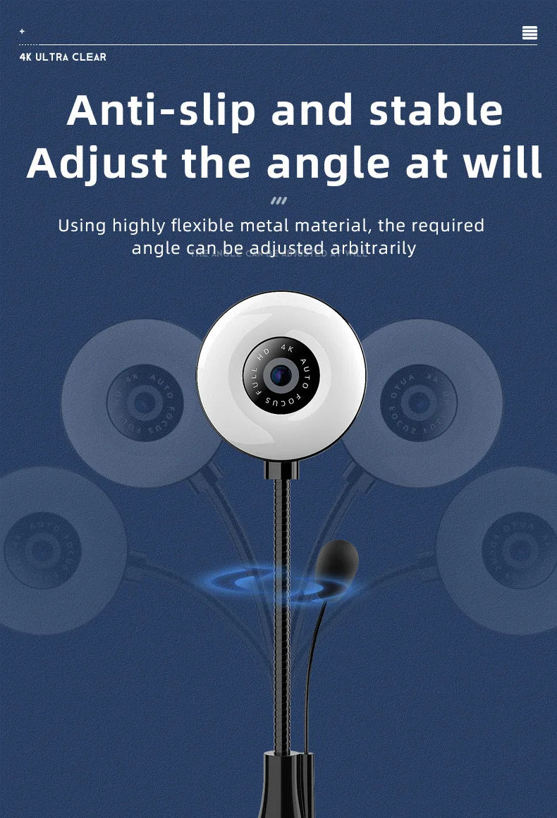 3-in-1 4K Webcam with Mic