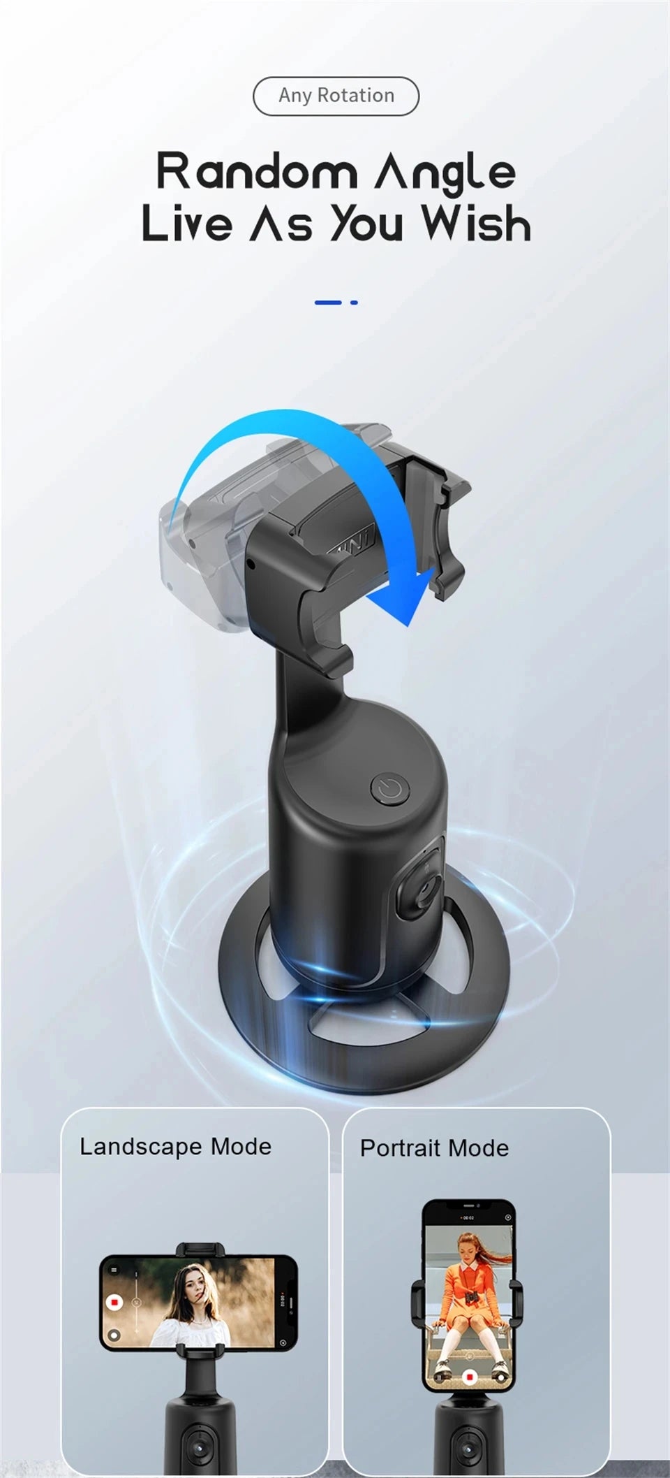 Smart AI Face Tracking 360 Rotation Gimbal