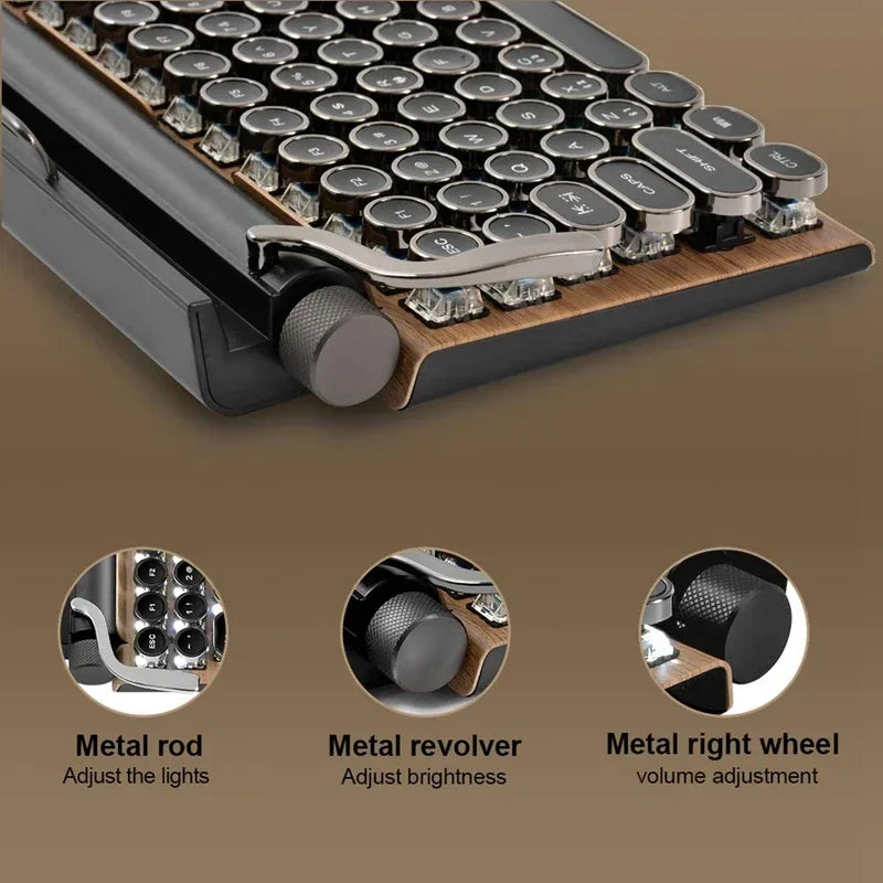 LED Backlit Wooden Keyboard