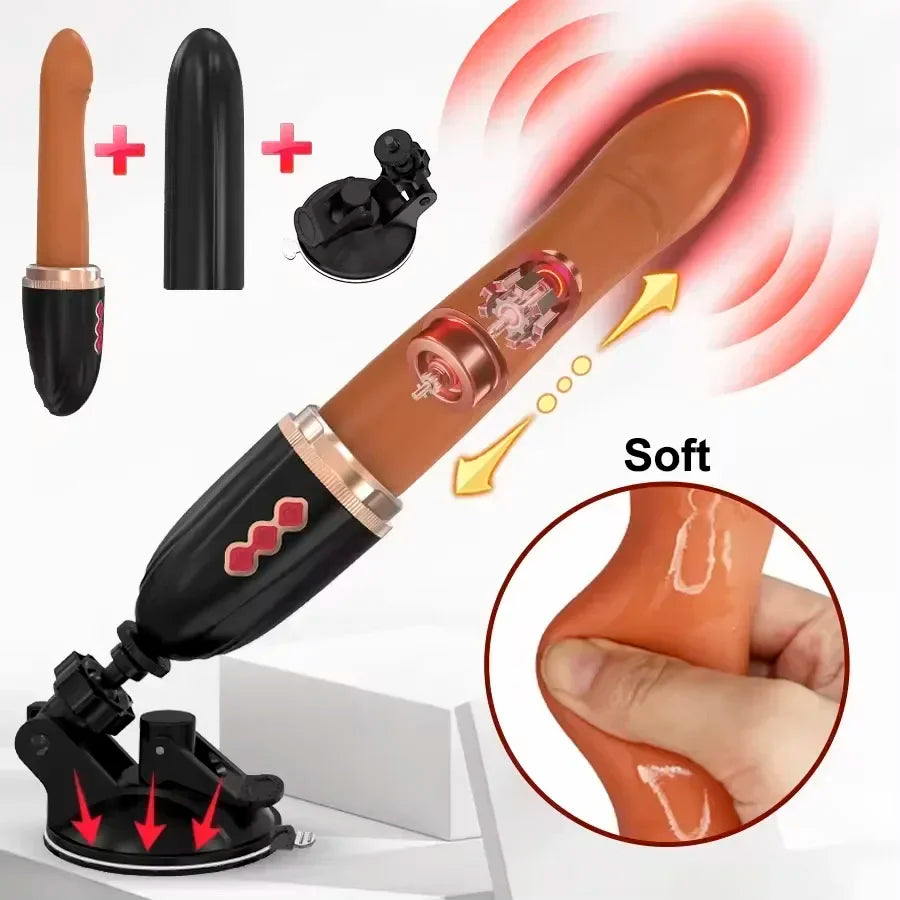 Telescopic Rotary Vibrator with Suction Cup