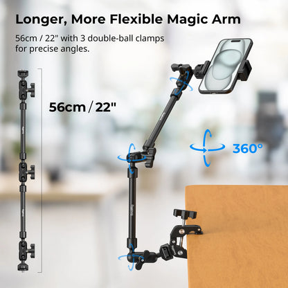Vlogging Camera Arm With Clamp