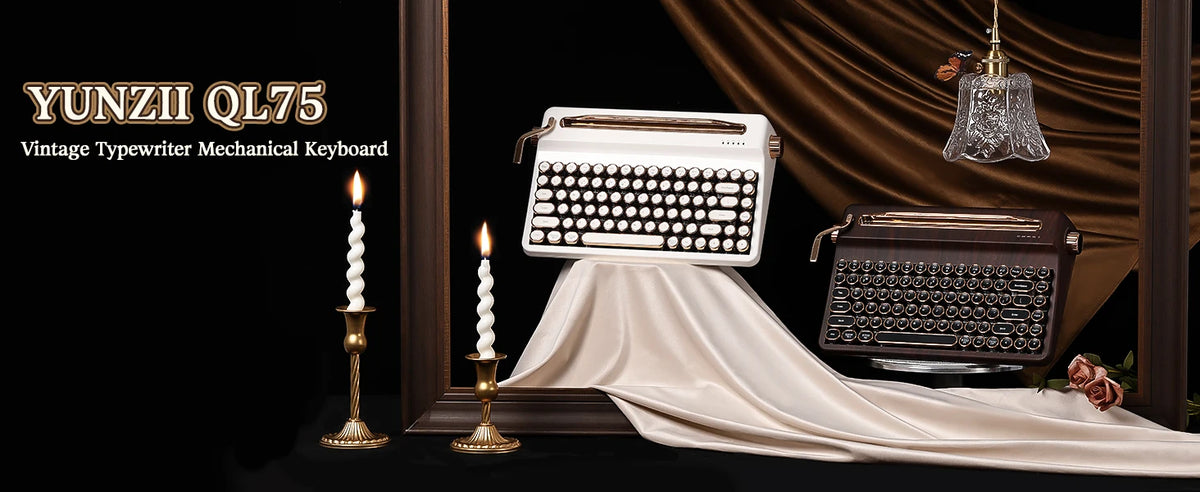 Creme Beige Premium Keyboard Golden