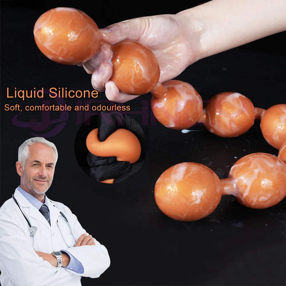 Extra-Long Soft Silicone Beaded Plug