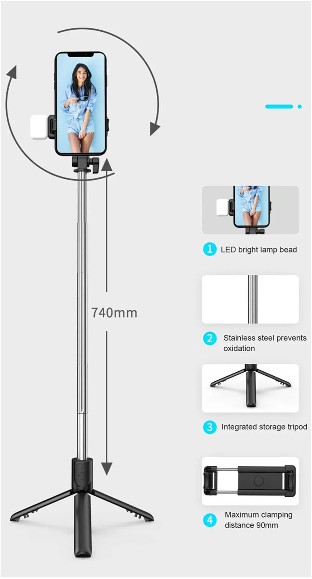 LED Fill Light Phone Stand
