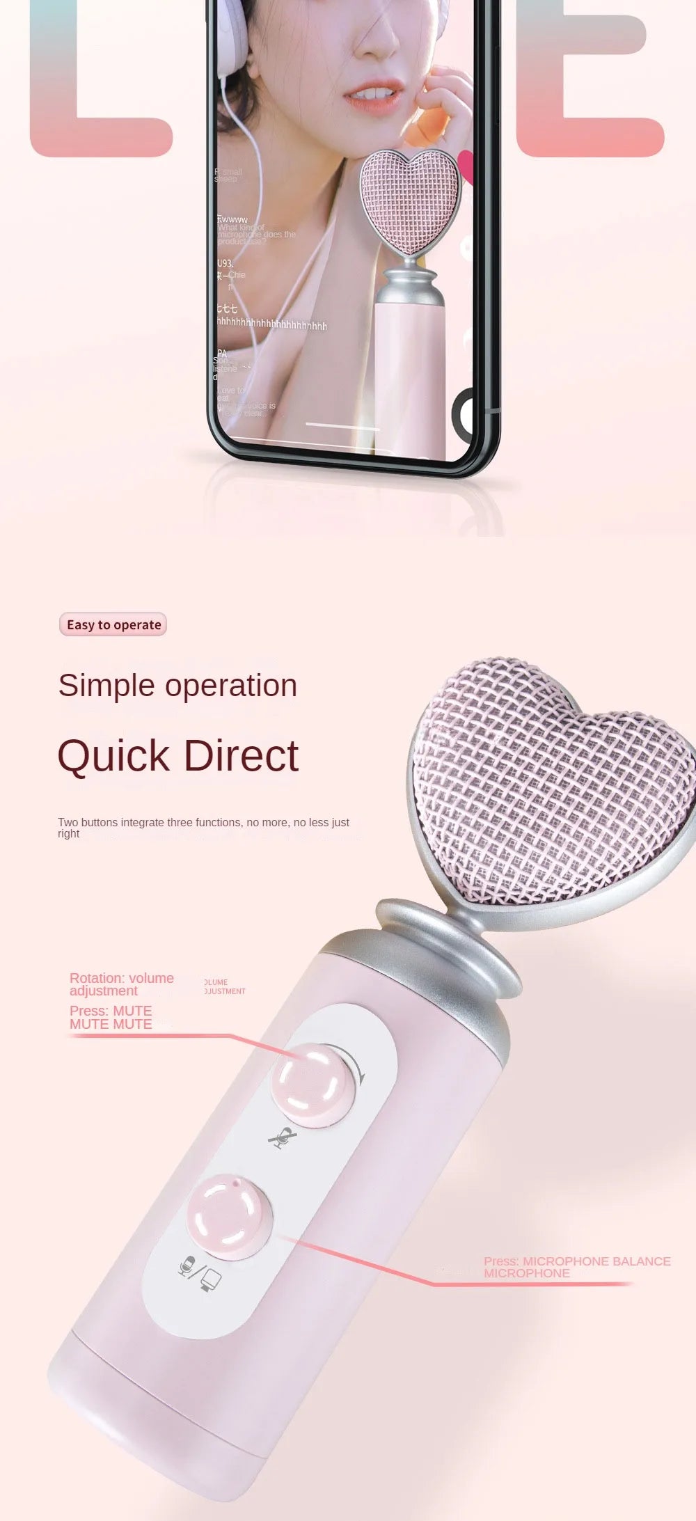 Pink Condenser Microphone