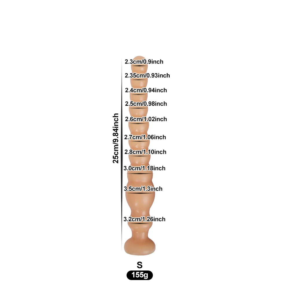 Long Graduated Anal Beads — Flexible PVC Four Styles