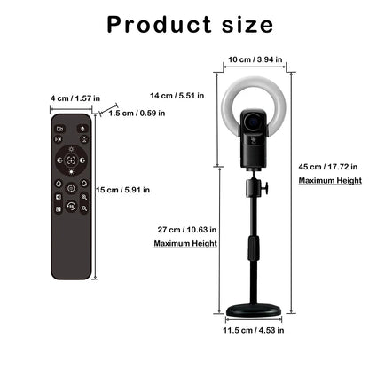 AI Autofocus 4K Webcam With Light
