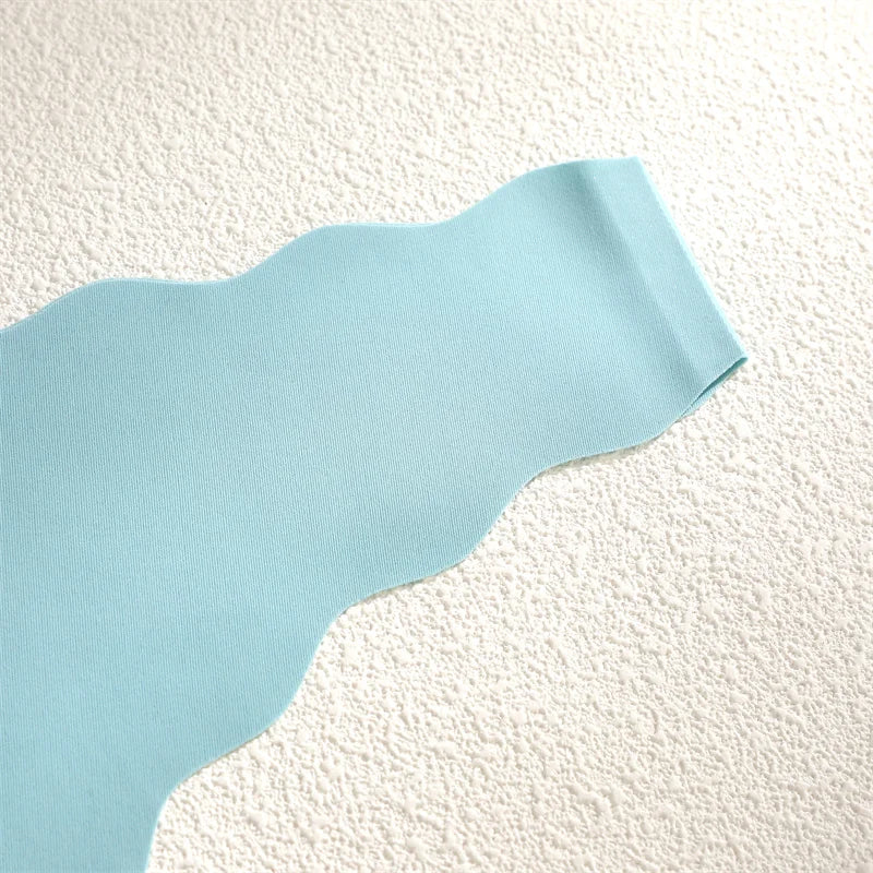 New 8Pcs/Set Women's Traceless Panties Soft Comfortable Thongs Sexy Solid Color Wavy Edge G-Strings Female Breathable Underpants