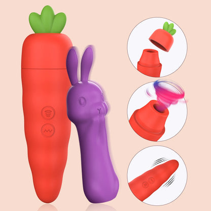 Carrot Rabbit Vibrator — Dual Suction and G-Spot
