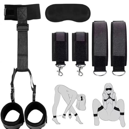 Leather Collar, Wrist & Ankle Restraint Set