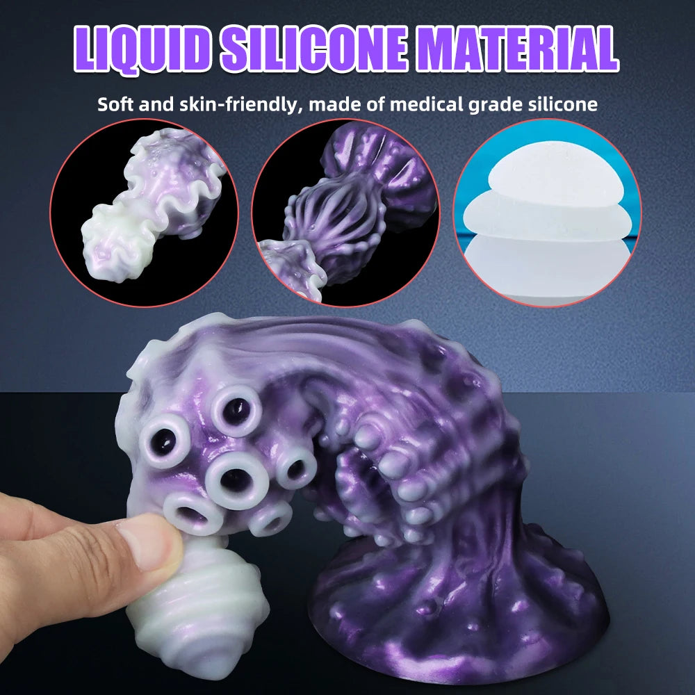 Dragon Scale Fantasy Silicone Dildo — 3 Vibrant Colours