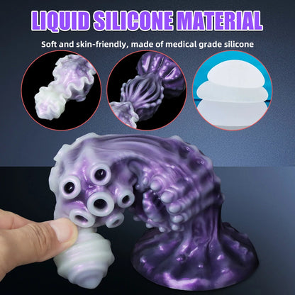 Dragon Scale Fantasy Silicone Dildo — 3 Vibrant Colours