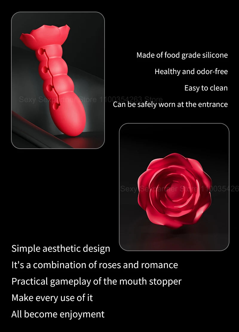Silicone Open Mouth Gag with Adjustable Strap