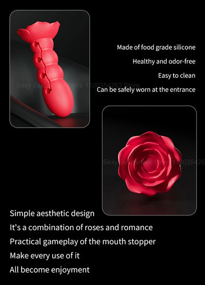 Silicone Open Mouth Gag with Adjustable Strap