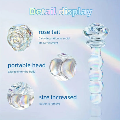 Premium Glass Rose Base Plug
