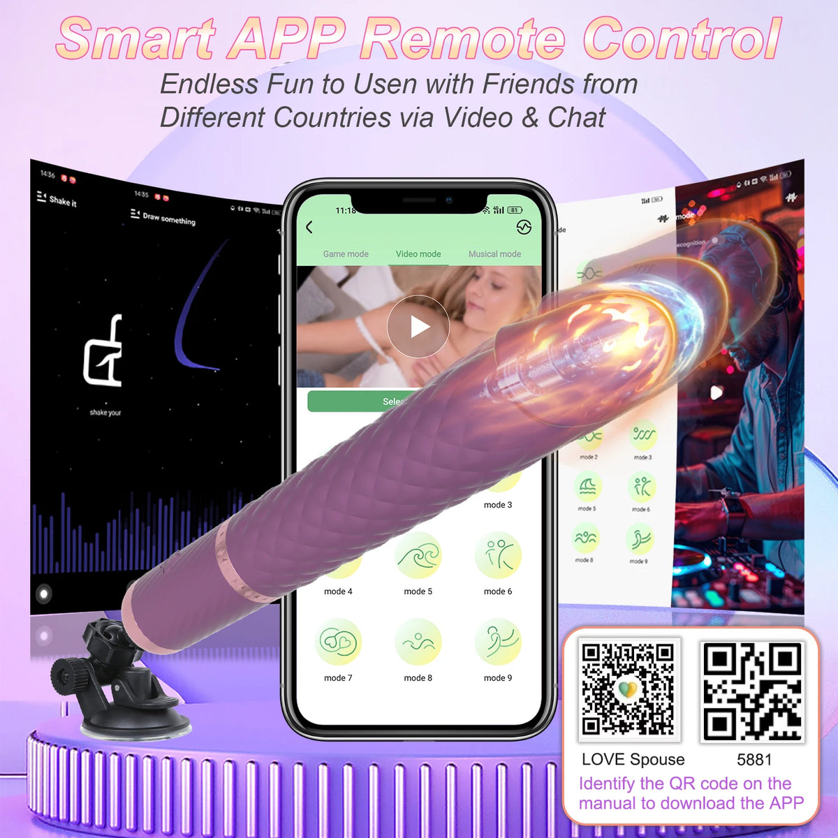 App-Controlled Thrusting Dildo Vibrator