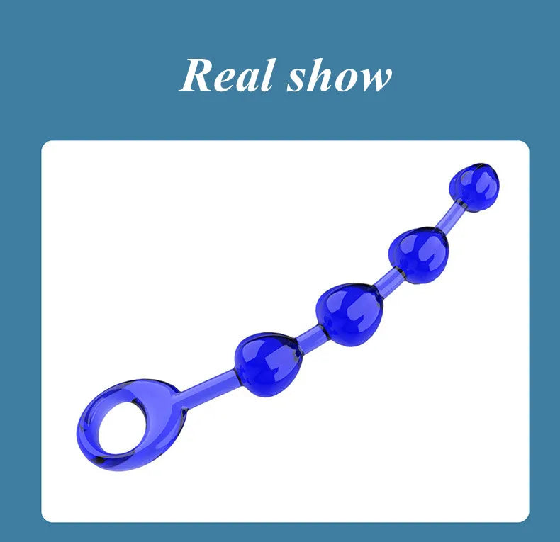 Anal Stimulator Ball Beads Butt Plug Masturbation Crystal Sex Toy for Beginners Man Women Couples Anus Masturbator  Massager