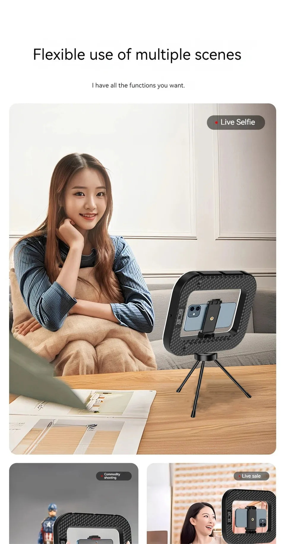 Desktop Streaming Light Tripod