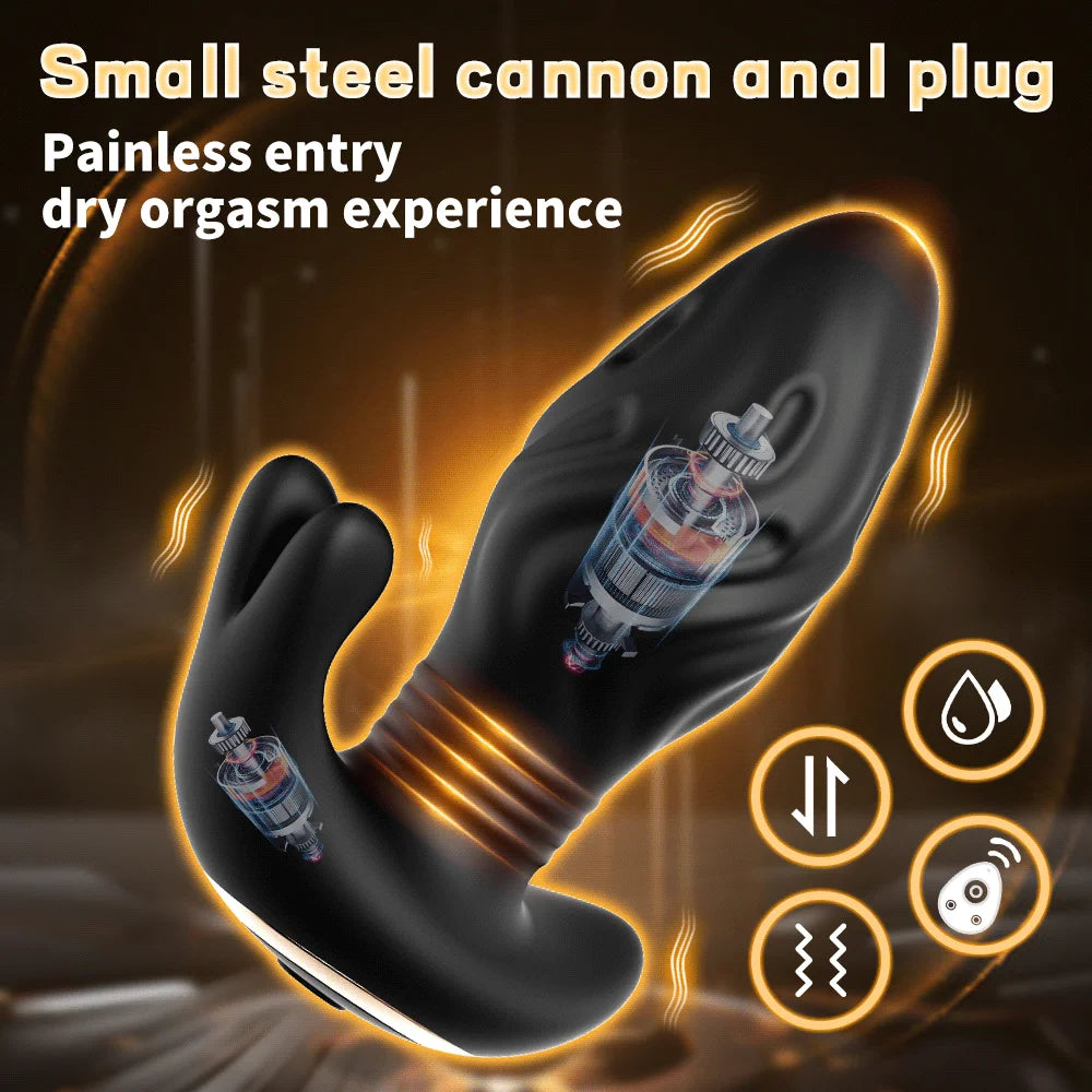 Telescopic Prostate Vibrator — Thrusting Wireless Remote