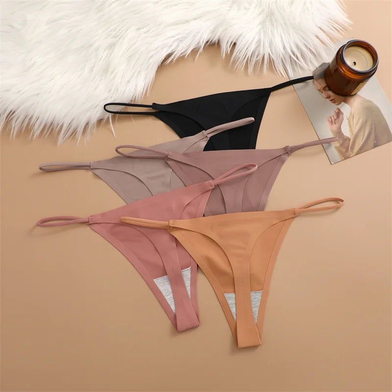 9PCS Seamless Panties Women's G-String Thongs Solid Color No Trace Underwear Female Low Rise Sexy Lingerie Comfortable Underpant