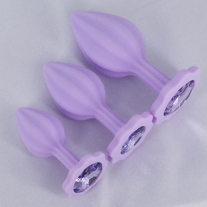 Silicone Anal Plug Plum Blossom Shaped Butt Plug Crystal Base Sex Toys For Woman Men Adult Games Anal Toys Unisex Adult Toys