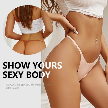 6Pcs/Set Women's Panties Sexy Solid Color High Elastic Thongs Low-Waist Comfortable Underwear Trendy Female Breathable G-string