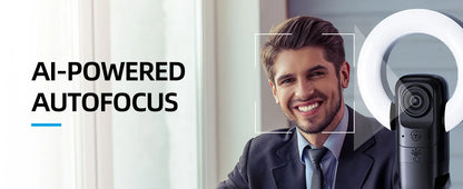 AI Autofocus 4K Webcam With Light
