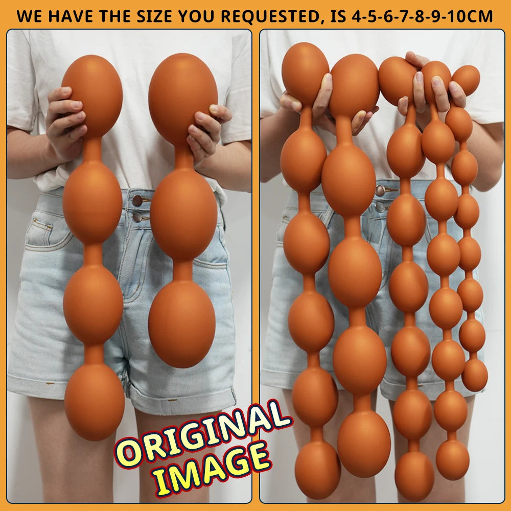 Extra-Long Soft Silicone Beaded Plug