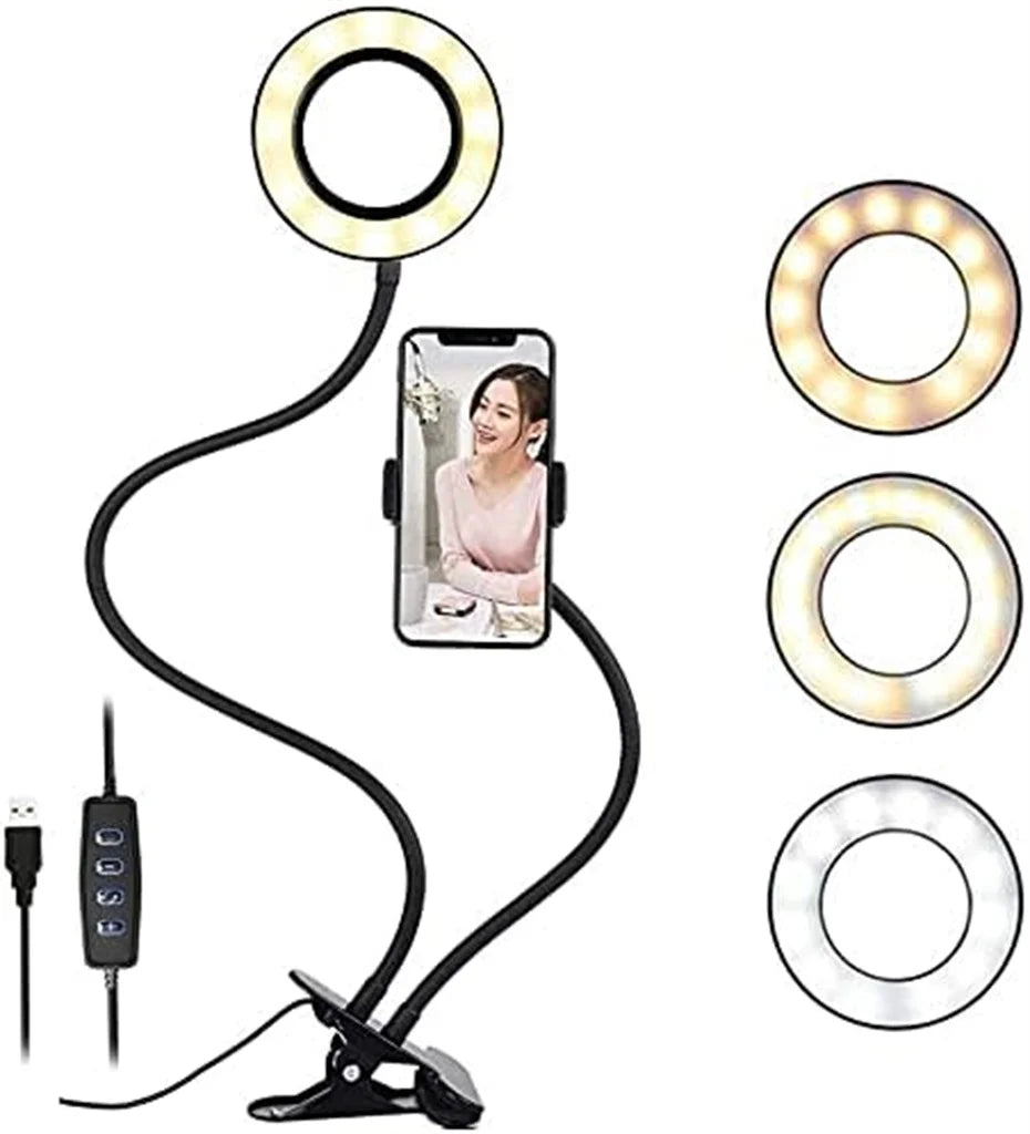 Flexible Phone Holder LED Light Tripod