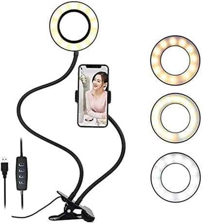 Flexible Phone Holder LED Light Tripod