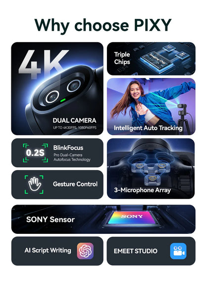 4K AI PTZ Mics & Privacy Mode Cam