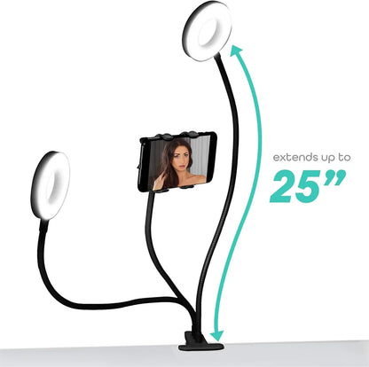Flexible Phone Holder LED Light Tripod