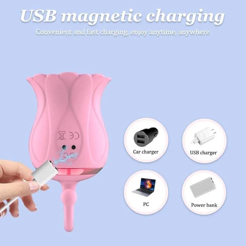Flower-Shaped Clitoral Vibrator