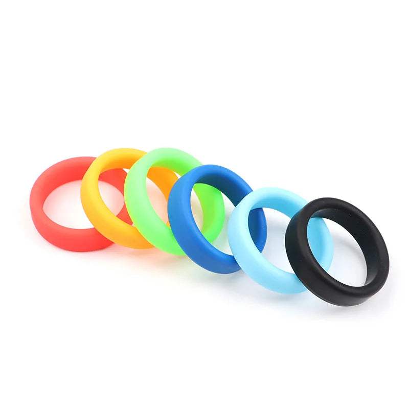 6 Color Penis Ring Delay Ejaculation Silicone Reusable Semen Cock Rings on for Men Enlargement Sex Toys For Men Couple Rings
