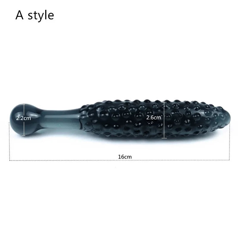Black Crystal Glass Dildo for Men & Women