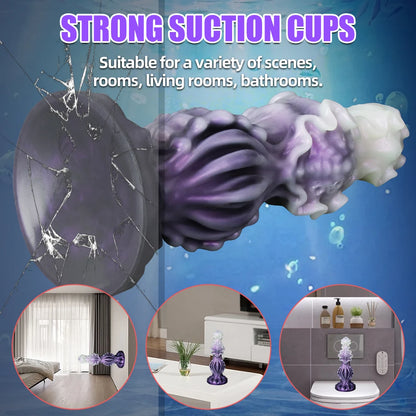 Dragon Scale Fantasy Silicone Dildo — 3 Vibrant Colours