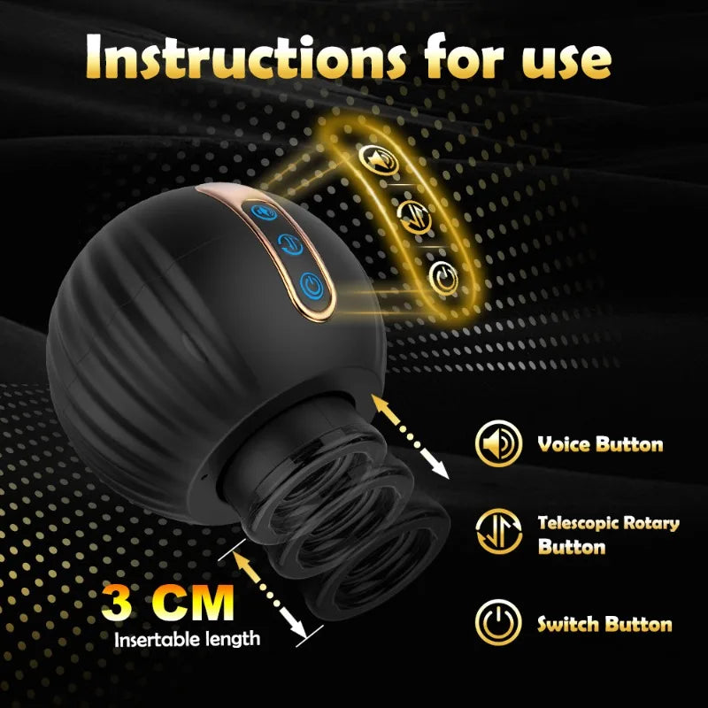 360° Auto-Rotating Telescopic Stroker